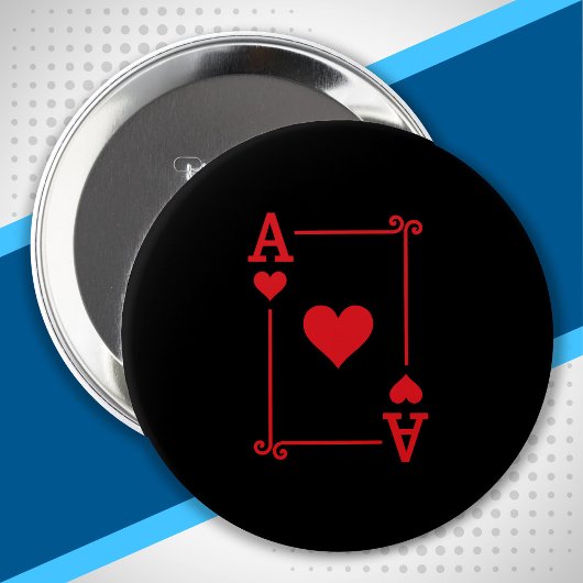Ace Hearts Anzug spielen Karten modern Button