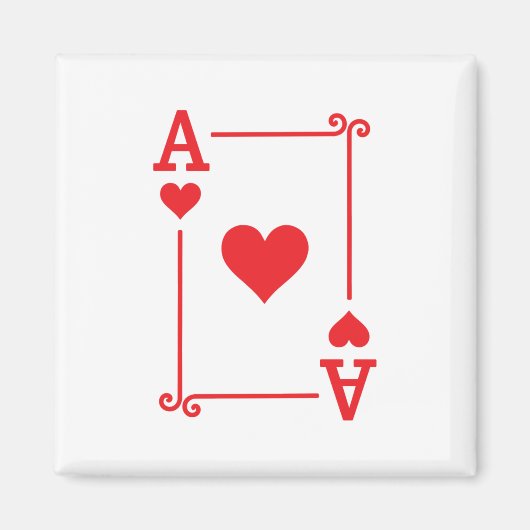 Ace Hearts Anzug spielen Karten modern Magnet (Vorne)