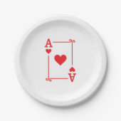 Ace Hearts Anzug spielen Karten modern Pappteller (Vorderseite)