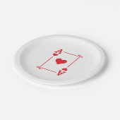 Ace Hearts Anzug spielen Karten modern Pappteller (Schrägansicht)