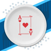 Ace Hearts Anzug spielen Karten modern Pappteller