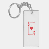 Ace Hearts Anzug spielen Karten modern Schlüsselanhänger (Vorderseite links)