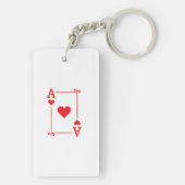 Ace Hearts Anzug spielen Karten modern Schlüsselanhänger (Rückseite)