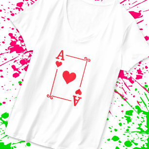 Ace Hearts Anzug spielen Karten modern T-Shirt
