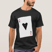 Ace Hearts Playing Card Black Heart T-Shirt (Vorderseite)