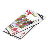 Ace & King of Hearts 21. Geburtstag Geldbeutel Flaschenöffner (Vorderseite Schrägansicht)