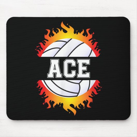 Ace Name Volleyball Player Boys Ball and Net Sport Mousepad (Vorne)