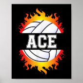 Ace Name Volleyball Player Boys Ball and Net Sport Poster (Vorne)