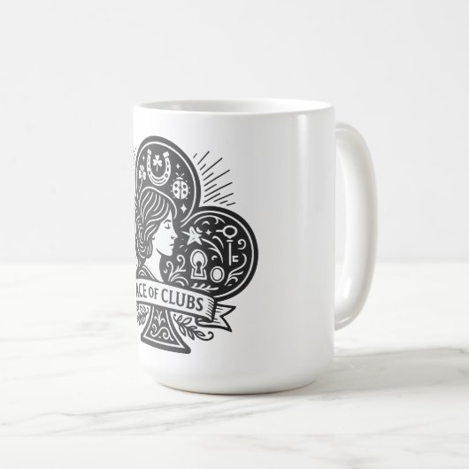 Ace of Clubs — Lady Luck Cameo Kaffeetasse (VorderseiteRechts)