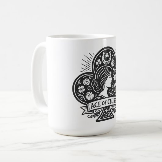 Ace of Clubs — Lady Luck Cameo Kaffeetasse (Vorderseite Links)
