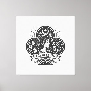 Ace of Clubs — Lady Luck Cameo Leinwanddruck
