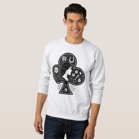 Ace of Clubs — Lady Luck Cameo Sweatshirt (Vorne ganz)
