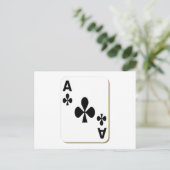 Ace of Clubs Playing Card Postkarte (Stehend Vorderseite)