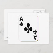 Ace of Clubs Playing Card Postkarte (Vorne/Hinten)