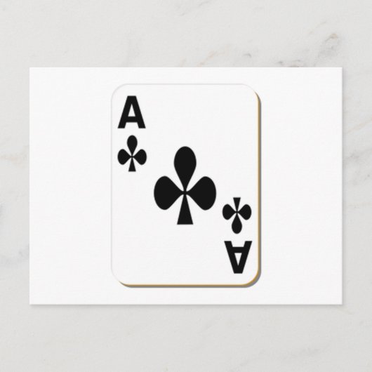 Ace of Clubs Playing Card Postkarte (Vorderseite)