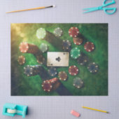 Ace of Clubs & Poker Chips, Gaming Seidenpapier (Basteln)