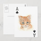Ace of Clubs Postkarte (Vorne/Hinten)