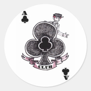 Ace of Clubs Runder Aufkleber