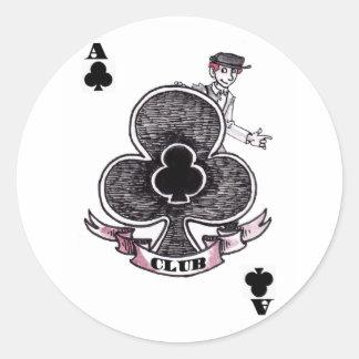 Ace of Clubs Runder Aufkleber
