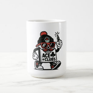 Ace of Clubs Street Mascot — Poker Grind Crew Kaffeetasse