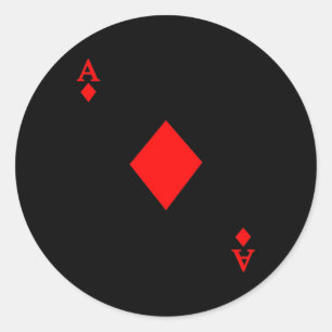 Ace of Diamond Deck of Cards Halloween-Kostüm Runder Aufkleber