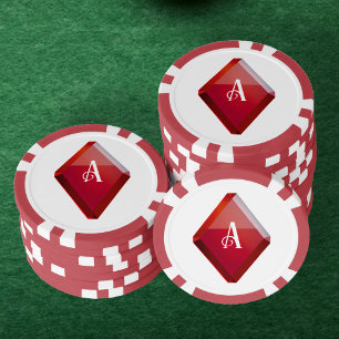 Ace of Diamonds Red Casino Deck of Playing Cards Pokerchips