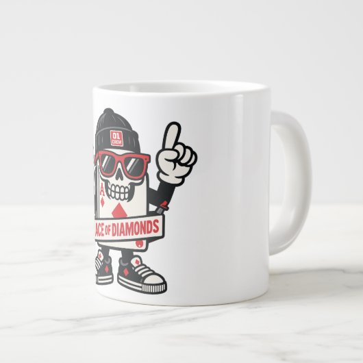 Ace of Diamonds Street Mascot — High-Roller Editio Jumbo-Tasse (Vorderseite Rechts)