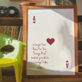 Ace of Hearts Affirmation Minimalistische Liebe Po Poster
