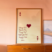 Ace of Hearts Affirmation Minimalistische Liebe Po Poster