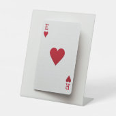 Ace of Hearts Card - Initials-Zeichen Sockelschild (Vorderseite)