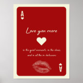 Ace of Hearts Liebe Romantische Spielkarte Poster (Vorne)
