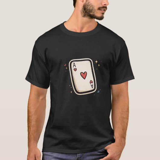 Ace of Hearts Minimal Playing Card Art T-Shirt (Vorderseite)