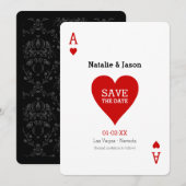 Ace of Hearts Save the Date Hochzeitsankündigung (Vorne/Hinten)