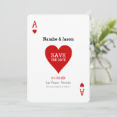 Ace of Hearts Save the Date Hochzeitsankündigung (Stehend Vorderseite)
