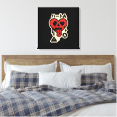 Ace of Hearts — Tropfen-Heart Katakana (Poker Stre Leinwanddruck (Insitu (Schlafzimmer))