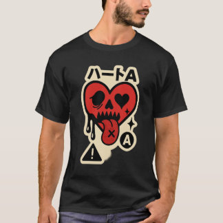 Ace of Hearts — Tropfen-Heart Katakana (Poker Stre T-Shirt