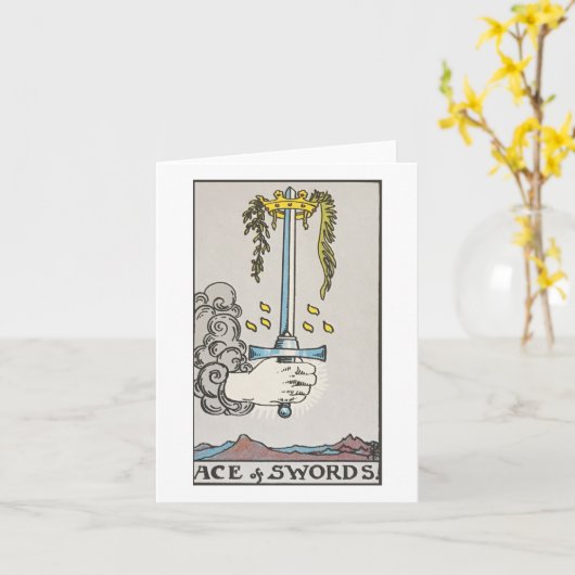 Ace of Schwerter leere Karte (Gelbe Blume)