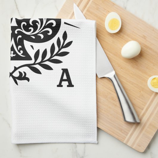 Ace of Spades — Filigree Star & Laurel Geschirrtuch (Viertel Falte)