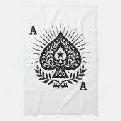 Ace of Spades — Filigree Star & Laurel Geschirrtuch (Vertikal)