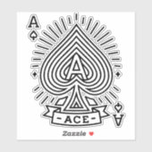 Ace of Spades - Monoline Sonnenbrust Emblem Aufkleber (Blatt)