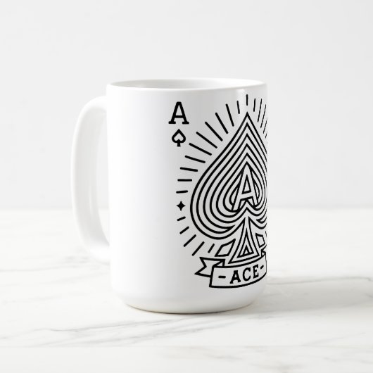 Ace of Spades - Monoline Sonnenbrust Emblem Kaffeetasse (Vorderseite Links)