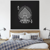 Ace of Spades - Monoline Sonnenbrust Emblem Leinwanddruck (Insitu (Schlafzimmer))