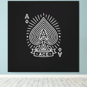 Ace of Spades - Monoline Sonnenbrust Emblem Leinwanddruck (Insitu (Holzboden))