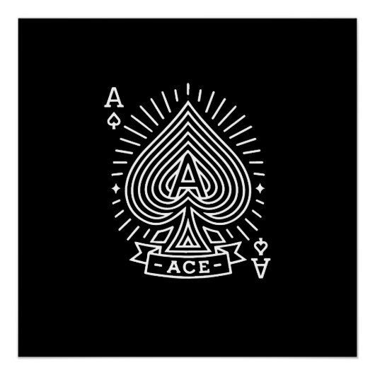 Ace of Spades - Monoline Sonnenbrust Emblem Poster (Vorderseite)
