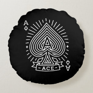 Ace of Spades - Monoline Sonnenbrust Emblem Rundes Kissen
