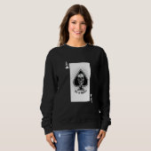Ace Of Spades Playing Card With Skeleton Halloween Sweatshirt (Vorne ganz)