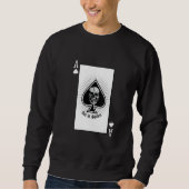 Ace Of Spades Playing Card With Skeleton Halloween Sweatshirt (Vorderseite)