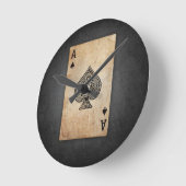 Ace of spades throw pillow runde wanduhr (Winkel)