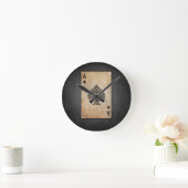 Ace of spades throw pillow runde wanduhr (Zuhause)