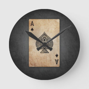 Ace of spades throw pillow runde wanduhr